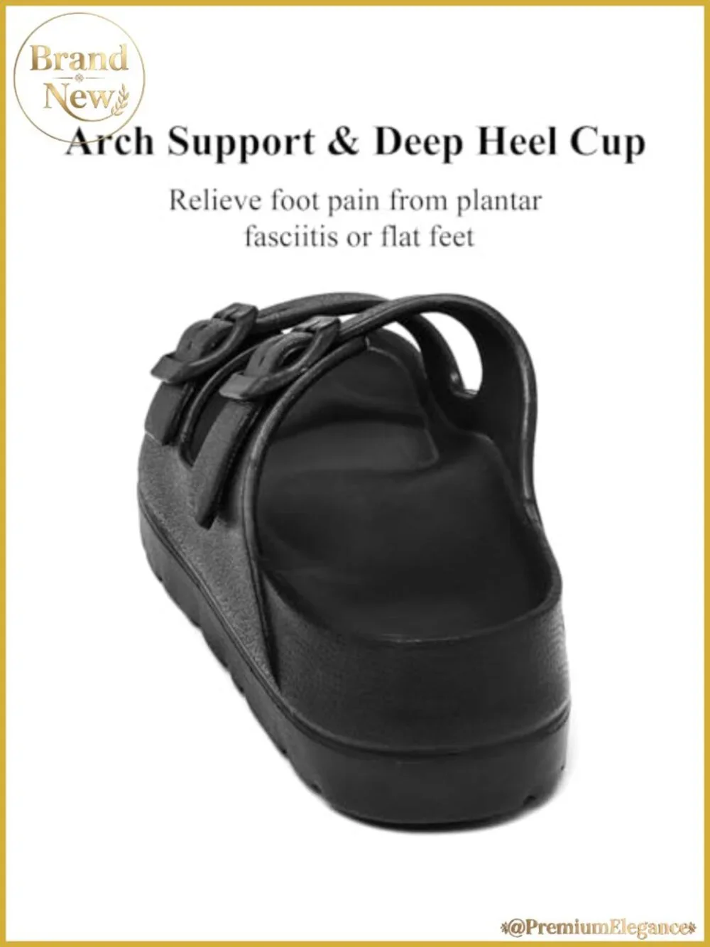 Platform Sandals with Arch Support Adjustable Buckle Lightweight EVA Slides